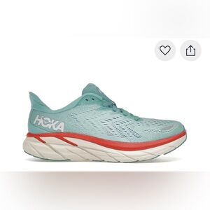 Hoka one clifton Teal and Red Running Size 10
